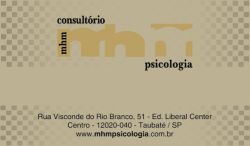 CONSULTÓRIO MHM PSICOLOGIA   -   Psicologia & Psicanálise